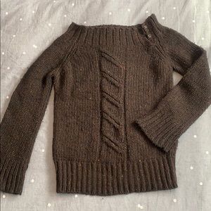 J Crew wool open cowl neck sweater